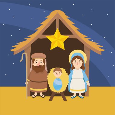 yemlik Meryem ve İsa ve yıldız ile joseppph ile