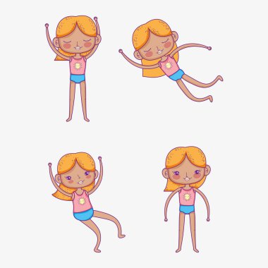 saç modeli ve iskambil ile şirin kız ayarla