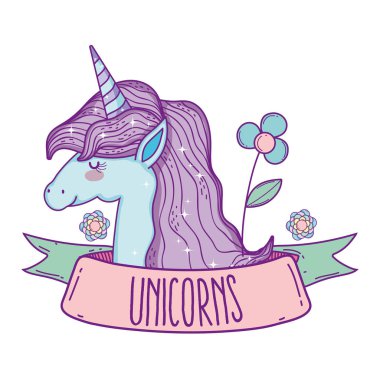 çiçek ve şerit ile güzel boynuzlu hayvan