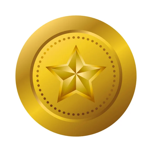 Médaille d'or avec étoile — Image vectorielle