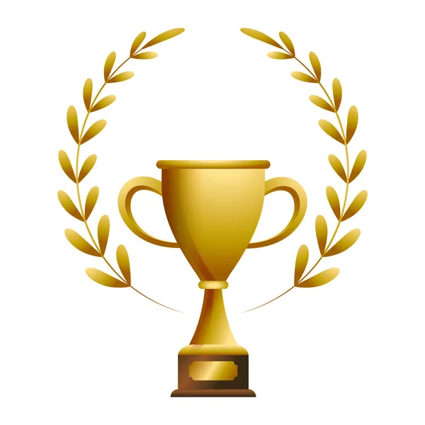 Trofeo de oro conLaurel Whreat — Archivo Imágenes Vectoriales