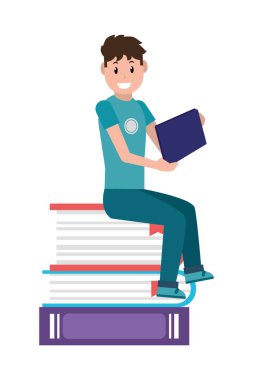 Online Eğitim adam çizgi film