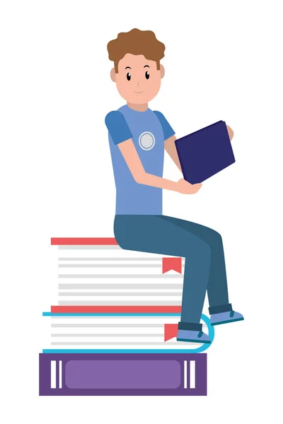 Online education man cartoon — Stock Vector