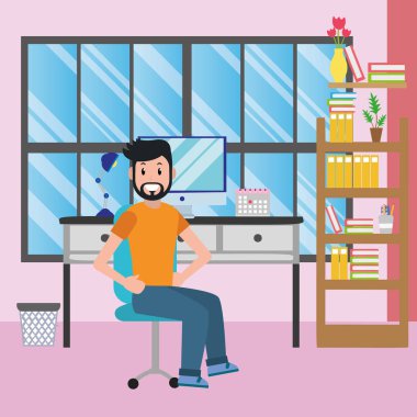 Online Eğitim adam çizgi film