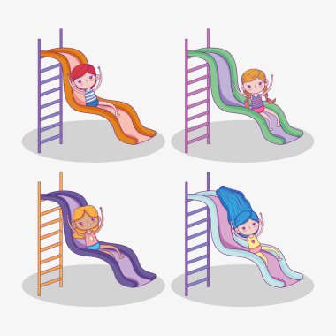 set şirin kız ve erkek slayt oynamak