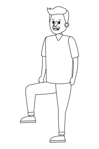 Mladý muž karikatura — Stockový vektor