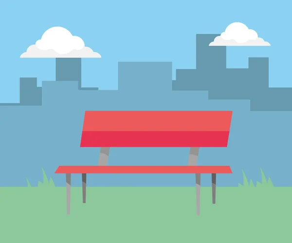 Kreskówka ławce w parku — Wektor stockowy