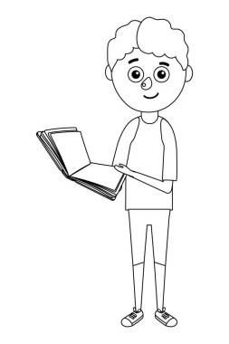 genç çocuk öğrenci holding kitap