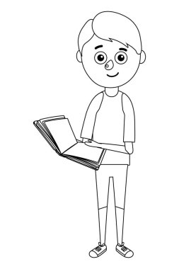 genç çocuk öğrenci holding kitap