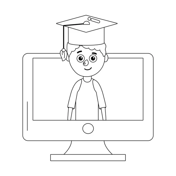 Jeune garçon graduation — Image vectorielle