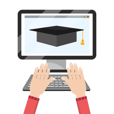 Online Eğitim bilgisayar çizgi film