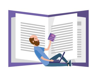 genç adam eğitim çizgi film