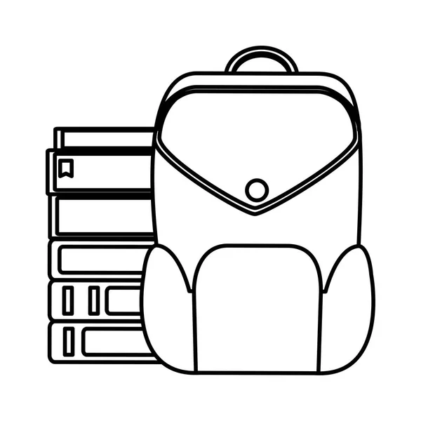 Книжки лінії освіти з шкільними інструментами рюкзака — стоковий вектор