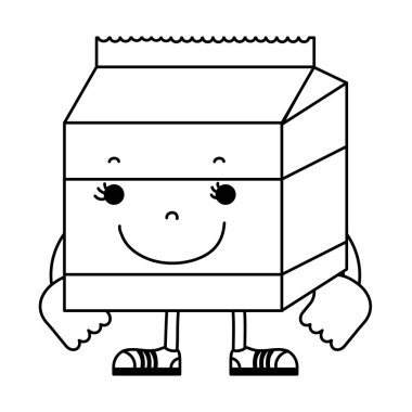 satır kawaii mutlu süt kutusu beslenme