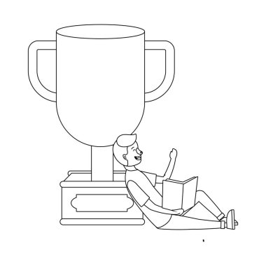 genç adam eğitim çizgi film