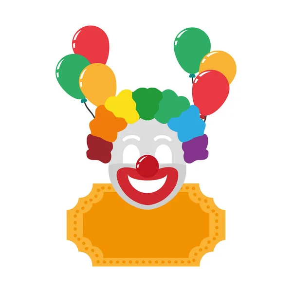 Clown-Zirkus-Unterhaltung mit Deko-Luftballons — Stockvektor
