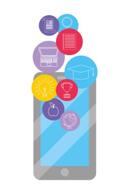 Online Eğitim smartphone çizgi film