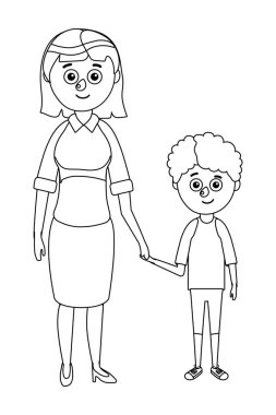 öğretmen ve genç çocuk öğrenci