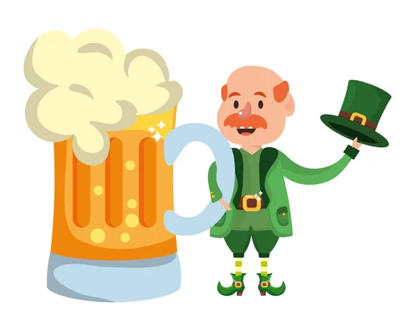 St patricks day leprechaun — Stock Vector