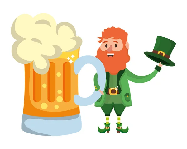 St patricks day leprechaun — Stock Vector