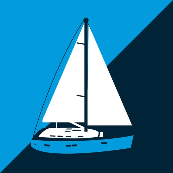 Navigationssymbol für Segelboote — Stockvektor