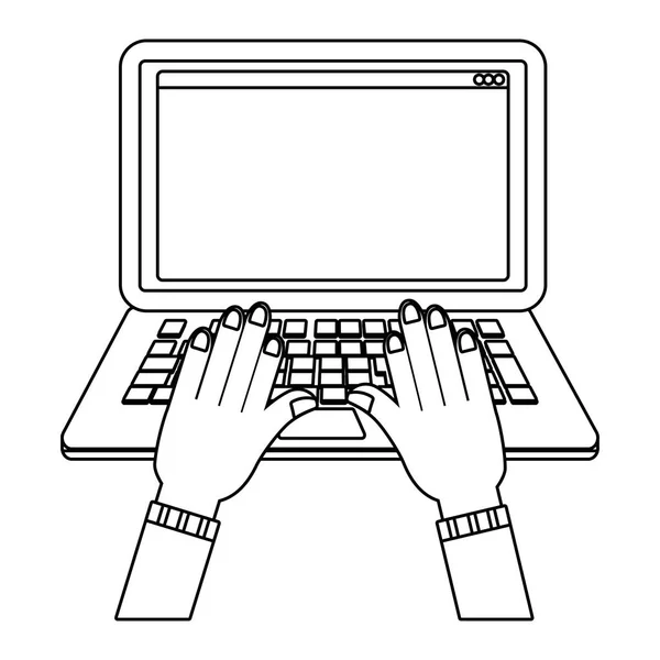 Teknik laptop tecknad — Stock vektor