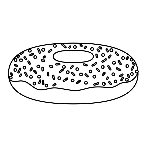 Лінія смачного солодкого пончика десертна випічка — стоковий вектор