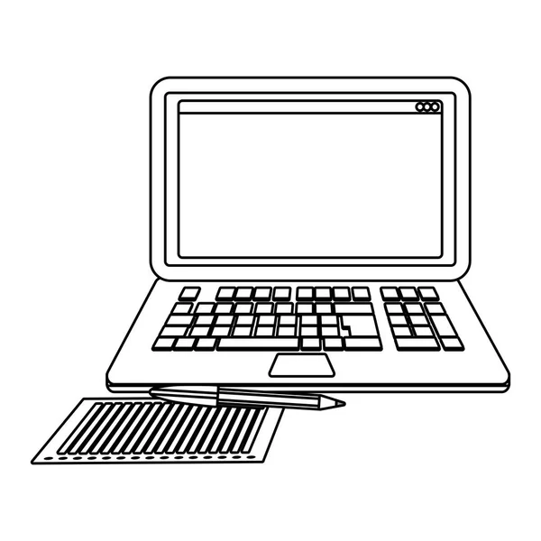 Éducation en ligne dessin animé ordinateur portable — Image vectorielle