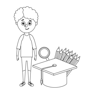 genç çocuk Mezuniyet kap