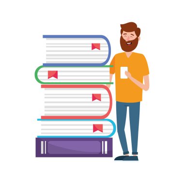 genç adam eğitim çizgi film