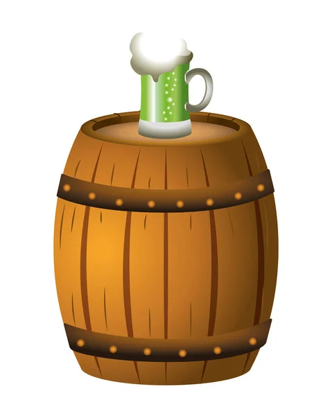 Green beer barrel — Stock Vector