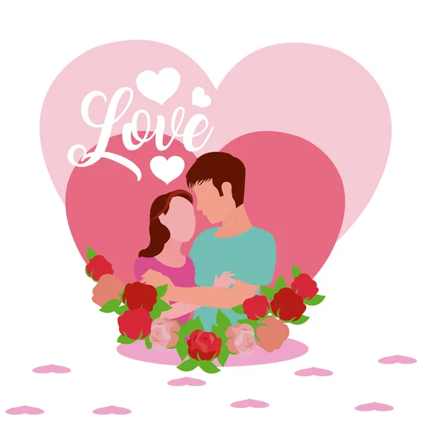 Lindo amor dibujos animados — Vector de stock