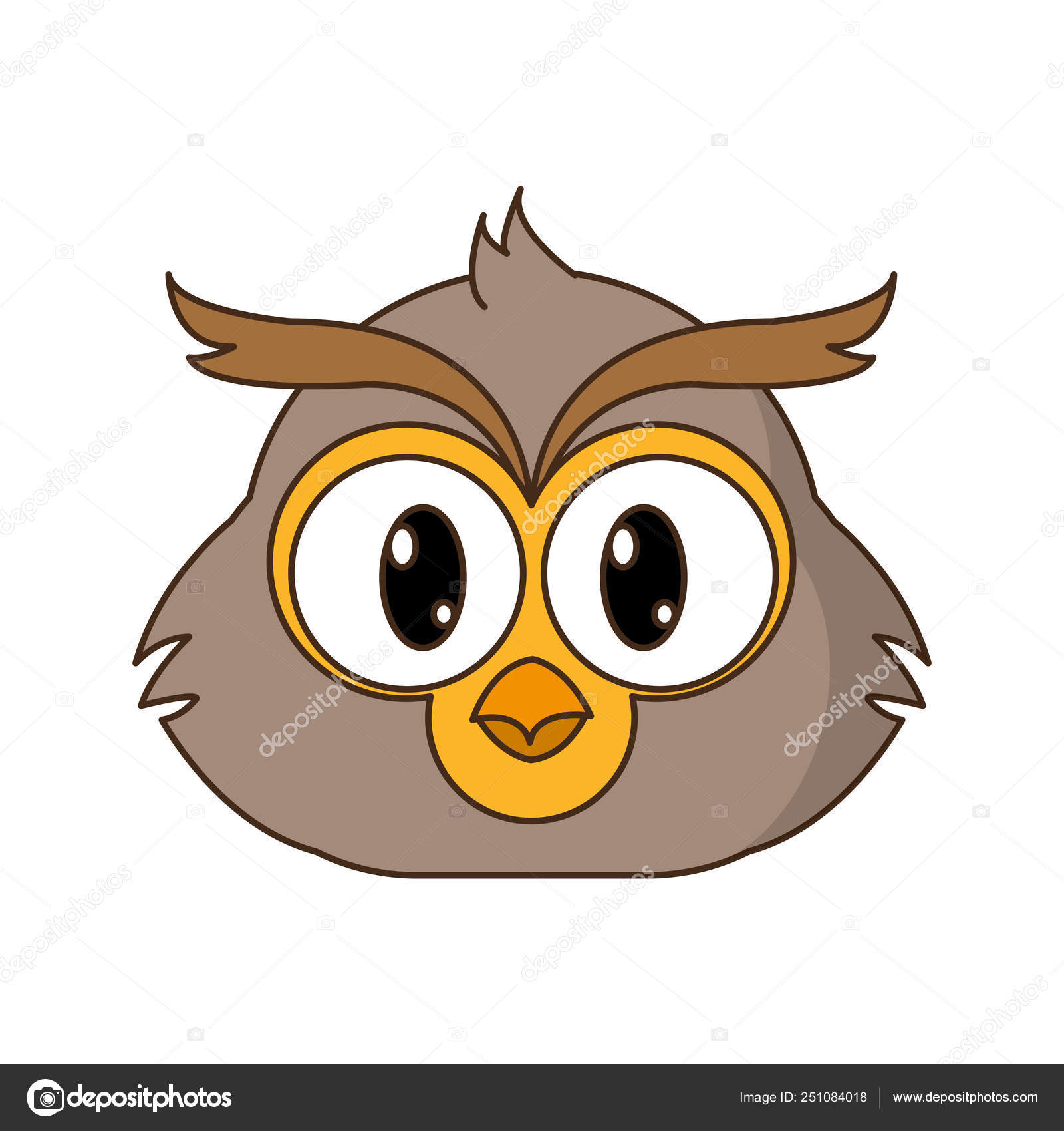 올빼미 귀여운 캐릭터 일러스트 스톡 벡터 - ©stockgiu 251084018, image size:1600x1700
