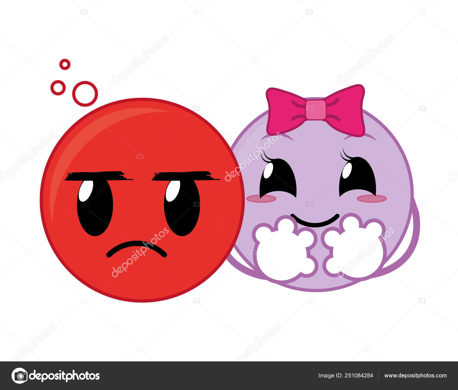 Couple Emoji Annoying Nice Faces Vector Illustration Stock Vector by  ©stockgiu 251084284, image size:1600x1364