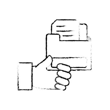 Grunge adam yardım belgeleri dosya klasör vektör çizim içinde