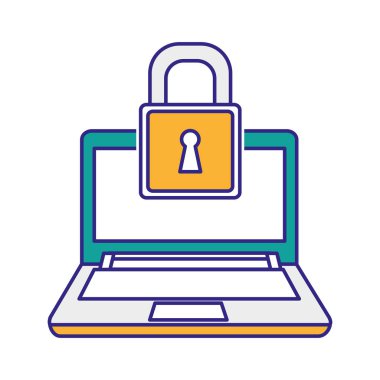 Laptop-in aygıt becerikli alet ve teknoloji Tema izole tasarım vektör çizim