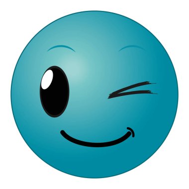 mavi iyi yüz jest sembolü ifade vektör çizim