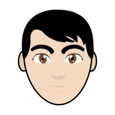 renk avatar adam başı yüz ifadesi ve saç modeli vektör çizim ile satır