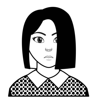 doku kullanıcı kadın bluzu ve saç modeli tasarım vektör çizim ile doldurma