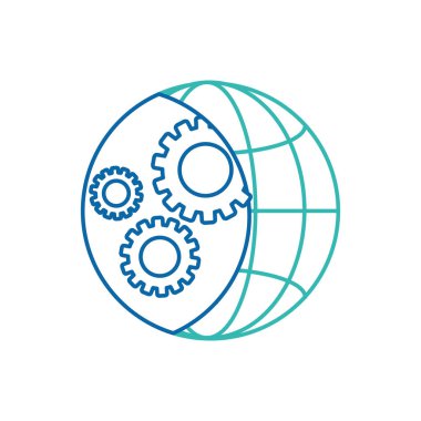 Küresel iletişim internet ve bağlantı Tema izole tasarlamak vektör çizim kürenin