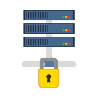 Veri Merkezi barındırma web ve Tema izole tasarım vektör çizim temel