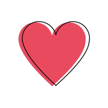 Kalp, aşk tutku ve romantik Tema izole tasarım vektör çizim