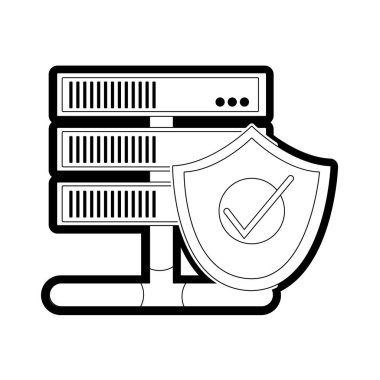 satır wifi yönlendirici teknoloji kalkan güvenlik vektör çizim ile
