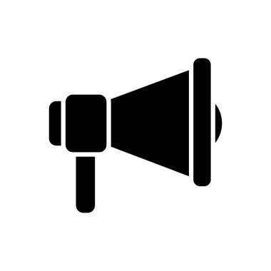 siluet hoparlör megafon iletişim sesli mesaj vektör çizim