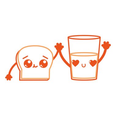 Ekmek ve unlu gıda mutfak ve salonu Tema izole tasarım vektör çizim içecek