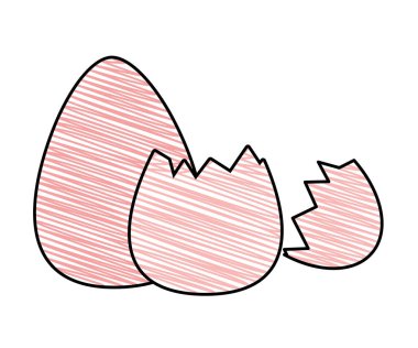 rendelenmiş çiftlik doğal yumurta ürün vektör illustation kırık