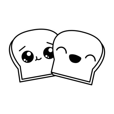 Ekmek, unlu gıda mutfak ve salonu Tema izole tasarım vektör çizim