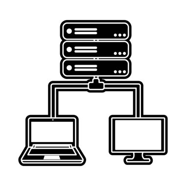 Veri Merkezi barındırma web ve Tema izole tasarım vektör çizim temel