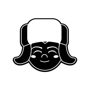 kış giysileri vektör çizim Grunge komik çocuk