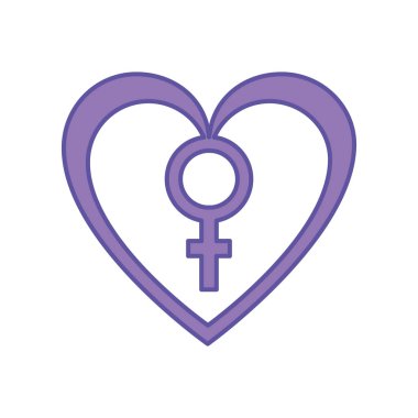 Duo renk kadınlar seks işareti kalp tasarlamak vektör içinde